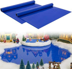 Wehhbtye 2 Pcs 59'' x 15.7'' Christmas Village Ocean Display Mat, Christmas Village Miniature Ocean Mat, Xmas Villages PVC Pad Decoration for Holiday Mini Landscape Scene Accessories