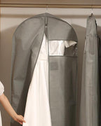 72" Wedding Dress Garment Bags Foldable Dress Bag for Long Gowns Traveling Protector Cover for Hanging Clothes with Zipper (Grey)