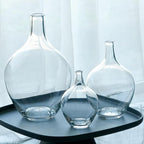 Large Glass Vase for Floor, 15" Tall Clear Glass Floor Vase for Pampas Grass and Long Stem Flowers, Big Glass Vase Decor for Living Room Bedroom, Clear Vase
