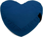 Heart Shaped Zafu Meditation Pillow for Yoga - Organic Buckwheat Filled Valentines Heart Pillow - Zen Kneeling Prayer Pad for Sitting on Floor, Yoga Cushion - Made in USA - 14"X16", Blue Trust