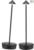 Cordless Led Table Desk Lamp 2 Pack, 7000mAh Battery Outdoor Table Light Waterproof for Restaurant Patio Camping Home Decor, USB-A Output, Brightness Memory, Dimmable