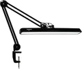 LED Architect Desk Lamp with Clamp, Metal Swing Arm 2000 Lumens Dimming Office Table Lamp for Task Work Drafting Reading Desktop, 117PCS Bright LEDs, 24W Workbench Lamp(Black)