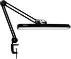 LED Architect Desk Lamp with Clamp, Metal Swing Arm 2000 Lumens Dimming Office Table Lamp for Task Work Drafting Reading Desktop, 117PCS Bright LEDs, 24W Workbench Lamp(Black)
