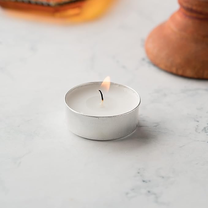 HomeLights Tealight Candles - 4 Hours - Giant 100,200,300 Bulk Packs - White Unscented European Votive Smokeless Tea Lights for Shabbat, Weddings, Christmas, Home Decorative - 300 Pack