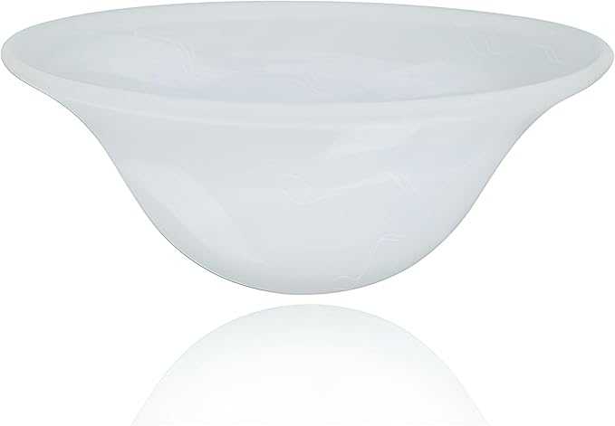 LightAccents White Floor Lamp Glass Shade Replacement - Modern Bowl Torchiere Lamp, Height: 4.75 inches, Width: 12 inches