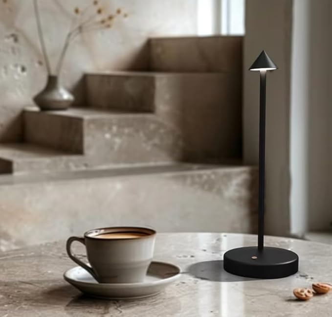 Regalia Rechargeable LED Table Lamp | Cordless Dimmable Touch Control | Waterproof Modern Lighting | USB-C Charging | Bedroom Living Room Nightstand Accent Table Lamp | Black | 4-Piece Set