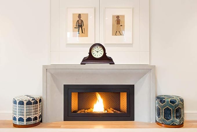 Mantel Clocks, Battery Operated, Silent Wood Mantle Clock with Westminster Chimes On The Hour, Solid Wooden Shelf Decorative Chiming Table Clock, 9" x 16" x 3"