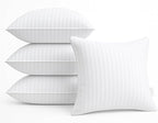 Oubonun 16 x 16 Throw Pillow Inserts, Firm and Fluffy Decorative Square Pillows for Couch Bed Sofa with Soft Cotton Cover White Cushion with Down Alternative Pack of 4