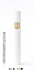 A&S Mezuzot Mezuza Aluminum Waterproof Case Peel & Stick Easy Installation Home Blessing (White+ Gold Shin, 6inch)