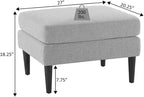 Convenience Concepts Designs4Comfort Marlow Ottoman 27" - Mid-Century Modern Upholstered Footrest & Seat for Living Room, Bedroom, Hallway, or Entryway, Tan Fabric
