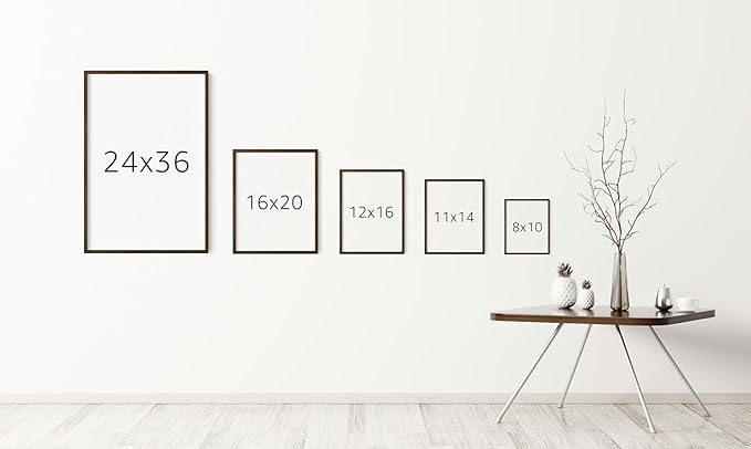 Abstract Face Pattern Wall Art Collage of Modern Faces Continuous Line Drawing 11x14 Inch Oak Wood Walnut Framed Artistic Aesthetic Print for Living Room
