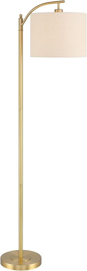 360 Lighting Rayna Farmhouse Rustic Industrial 61 1/2" Tall Standing Floor Lamps Set of 2 Lights Downbridge Arc Task Foot Switch Metal Warm Gold Finish Living Room Bedroom House Reading Office