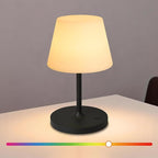 Waterproof Rechargeable Table Lamp - Portable Cordless Desk Lamp with 8 RGB Colors,4000mAh Outdoor Stepless Dimmable LED Night Light for Bedroom, Living Room,Camping Restaurant,Office (Black)