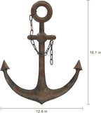 DECORKEY Anchor Wall Decor,Antique Metal Wall Art With Chain for Bedroom Living Room Dorm Home Wall Decor, Antique Metal Anchor Farmhouse Decor