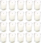 20 Pack Warm White Unscented Clear Glass Filled Votive Candles. Hand Poured Wax Candle Ideal Gifts for Aromatherapy Spa Weddings Birthdays Holidays Party (Warm White)