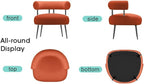 Mid Century Sherpa Boucle Accent Chair, Round Upholstered Barrel Arm Chair for Small Spaces, Fluffy Side Corner Sofa Chair for Living Room, Bedroom, Vanity, Office, Reading Nook（Orange）