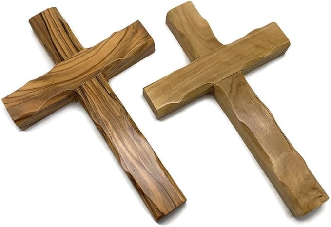 Olive Wood Cross from Bethlehem, Wall Hanging Wooden Cross, Confirmation Cross Gift, Baptism Gifts, Holy Wall Cross, Hand Made religious décor From the Holy Land (One X-Large10" x 6")