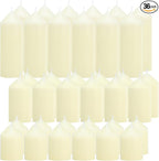 36 Pcs Ivory Pillar Candles Bulk Set，3 Different Lengths 2 x 3/4/6 Inch (12 Each)，Hurricane Candles，Dripless Unscented Smokeless，Gives You a Better Atmosphere When Organizing an Event Party.