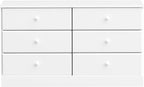 Prepac Astrid 6 Drawer Double Dresser for Bedroom, Wide Chest of Drawers, Bedroom Furniture, Clothes Storage and Organizer, 15.5" D x 47.5" W x 26.85" H, White