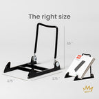KINGDOM SOLUTIONS MADE IN USA 12-Pack Adjustable Acrylic Easels - Plate Stand - Sturdy Book Stand for Art, Pictures, Plates, Frames - Unique on the Market