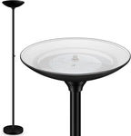 30W Torchiere Floor Lamp - 3600LM Super Bright LED Floor Lamp, 71 Inch Stepless Dimmable Standing Lamp with 3000K Lighting, Rotary Switch, Tall Metal Torch Floor lamps for Living Room/Bedroom (Black)