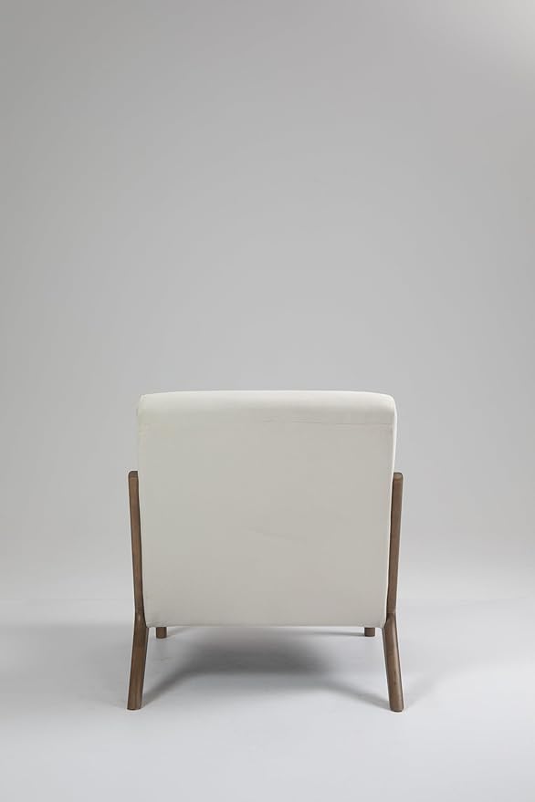 KEIKI Mid Century Modern Accent Chair, Ergonomic Design Armchair with Solid Wood Base, Includes Lumbar Cushion for Back Support