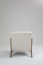 KEIKI Mid Century Modern Accent Chair, Ergonomic Design Armchair with Solid Wood Base, Includes Lumbar Cushion for Back Support