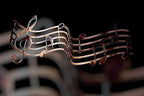 Music Staff and Notes Metal Wall Art Décor Copper/Bronze Plated 24" x 9 1/2"