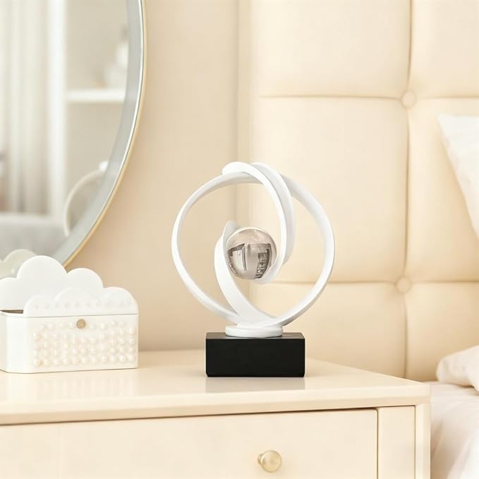 AWNR Gold Abstract Sculpture House Decor Aesthetic - Home Décor Accents for Nightstand, Shelves, Dining Room, Entryway Table, Office, Desk Accessories (White)