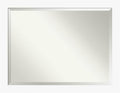 Amanti Art White Wall Mirror 35x45 Basic White Rectangle Bathroom Mirror for Wall Decor Living Room, X-Large Casual Wood Frame, Hangs Horizonally and Vertically, Bathroom Decor, Beveled Edge