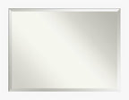 Amanti Art White Wall Mirror 35x45 Basic White Rectangle Bathroom Mirror for Wall Decor Living Room, X-Large Casual Wood Frame, Hangs Horizonally and Vertically, Bathroom Decor, Beveled Edge