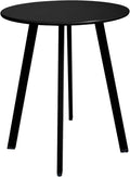 Outdoor Side Table, Weather Resistant Patio Small Side Table Outdoor Indoor Round Metal Steel Small Table, Waterproof End Table for Garden Balcony Yard, Black