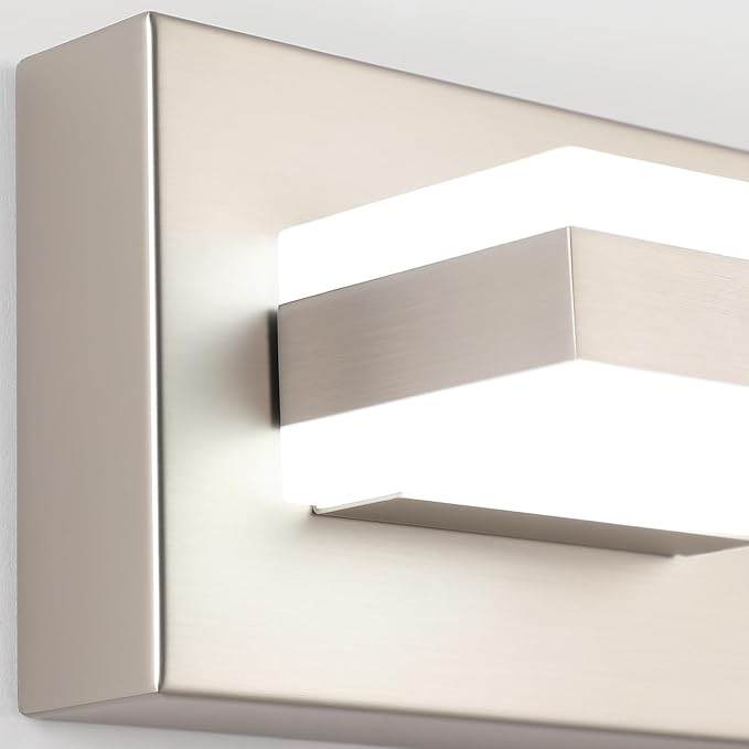 SOLFART 5 Light Bathroom Vanity Light Brushed Nickel Bathroom Vanity Light Fixtures Over Mirror Led Lights for Restroom Nickel