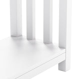 ChooChoo Farmhouse End Tables Set of 2, Narrow Side Tables for Small Spaces, Night Stands with Storage Shelf for Living Room and Bedroom, White and Brown