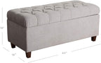 Homepop Home Decor | Tufted Ainsley Button Storage Ottoman Bench with Hinged Lid | Ottoman Bench with Storage for Living Room & Bedroom, Grey