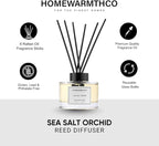 Reed Diffuser Set, Ocean Mist & Sea Salt 5.63 fl oz (160 ml) - Scented Oil Diffuser with 6 Sticks Luxury Fragrance for Home, Office & Bathroom Shelf Decor.