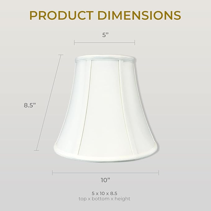 Royal Designs, Inc. BSO-704-10WH True Bell Basic Lamp Shade, 5 x 10 x 8.5, White