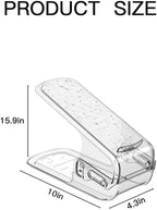 Clear Closet Shoe Slots Organizer 3-Level Adjustable Shoe Stackers For A Pair Of Shoes Double Layer Storage Space Saving Shoe Holder (Clear White, 2 Pack)