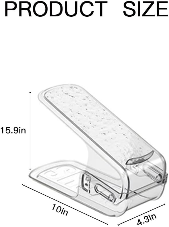 Clear Closet Shoe Slots Organizer 3-Level Adjustable Shoe Stackers For A Pair Of Shoes Double Layer Storage Space Saving Shoe Holder (Clear White, 4 Pack)