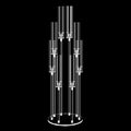 8 Arms Acrylic Candelabra Centerpieces for Wedding Table Decorations,38.5'' Tall Clear Candlesticks Holder with Acrylic Shade for Valentine's Day Dinner Party Fireplace Gift,Fits LED Candles