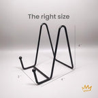 KINGDOM SOLUTIONS 4" 2-Pack Metal Stands Black – Book Stand – Sturdy Plate Holder for Art, Pictures, Books, Frames, and Decorative Displays