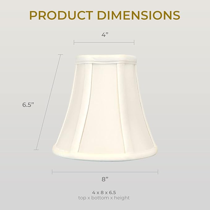 Royal Designs, Inc. BSO-704UT-8EG-2 True Bell Basic Lamp Shade with UNO Fitter, 4 x 8 x 6.5, Eggshell, 2-Pack