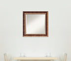 Amanti Art Bronze Wall Mirror 25x25 Manhattan Bronze Square Bathroom Mirror for Wall Decor Living Room, Medium Traditional Wood Frame, Hangs Horizonally and Vertically, Bathroom Decor, Beveled Edge