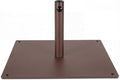 Giantex 42 lbs Patio Umbrella Base, 25 inch Heavy Duty Square Outdoor Umbrella Stand for 1.6''-1.9'' Poles, 4 Adjustable Pads Anchor Holes, Umbrella Holder for Deck Yard Poolside Garden, Brown