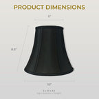 Royal Designs, Inc. True Bell Basic Lamp Shade, V Notch Fitter, Black, 5" x 10" x 8.5"