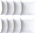 Plush and Durable Throw Pillow Inserts - 18 x 18 inches Set of 8, Hypoallergenic Polyester Fiber Fill - Perfect for Decorative Cushion Covers, Sofa and Bed Accent