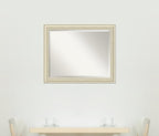 Amanti Art White Wall Mirror 26x32 Country White Wash Rectangle Bathroom Mirror for Wall Decor Living Room, Large Country Rustic Wood Frame, Hangs Horizonally and Vertically, Bathroom Decor, Beveled
