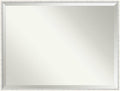 Amanti Art White Wall Mirror 31x41 Paige White Silver Rectangle Bathroom Mirror for Wall Decor Living Room, X-Large Modern Wood Frame, Hangs Horizonally and Vertically, Bathroom Decor, Beveled Edge