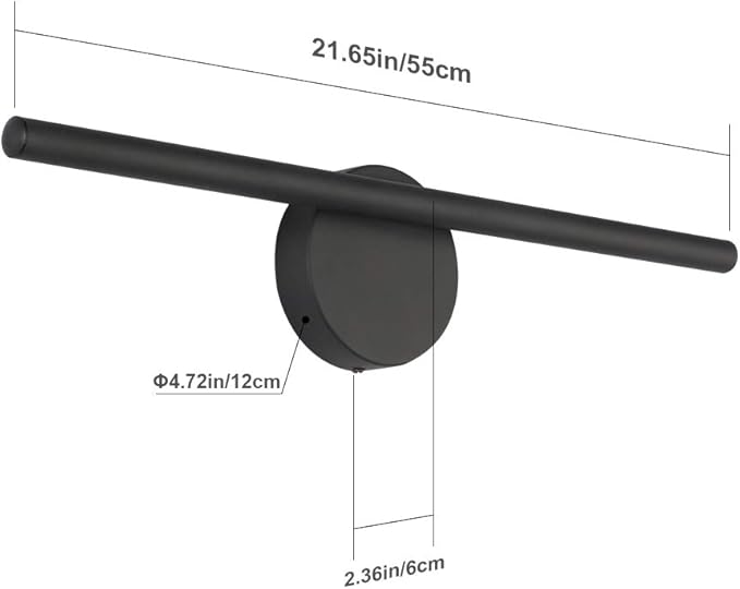 Aipsun Black Wall Sconce Rotatable 360° LED Black Wall Light Fixture for Bedroom Living Room Hotel Hallway Corridor Warm White 3000K