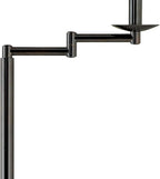360 Lighting Modern 60" Tall Standing Floor Lamp Skinny Adjustable Swing Arm Pole Brown Metal Bronze Finish Living Room Bedroom House Reading Office Home Decor Entryway Dining Beige Pleated Shade